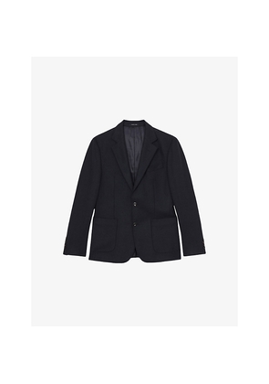 Mens Reiss Carson Flannel Single-Breasted Wool-Blend Blazer