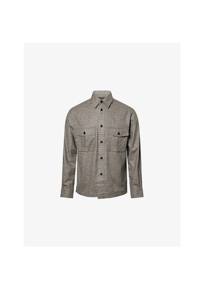 Mens Dunhill Super 170S Glen-Check Wool and Cashmere-Blend Overshirt
