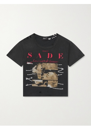 Enfants Riches Déprimés - Les Crimes De L'Amour Distressed Printed Distressed Cotton-Jersey T-Shirt - Men - Black - M