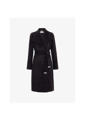 Womens Phase Eight Nicci Belted-Waist Wool-Blend Coat