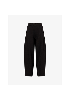 Womens Me And Em Luxe Travel Barrel-Leg Stretch-Woven Trousers