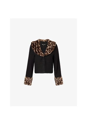 Womens Sister Jane Velma Leopard Boucle Jacket