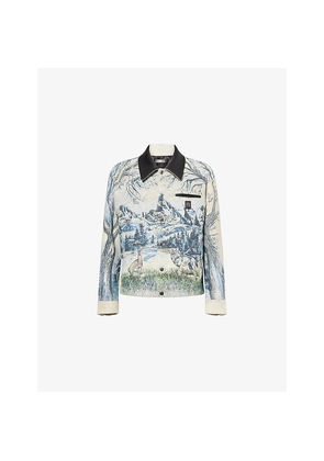 Mens Amiri Mountain Graphic-Print Cotton Blend Blouson Jacket