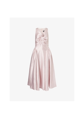 Womens Sister Jane Muse V-Neck Taffeta Midi Dress