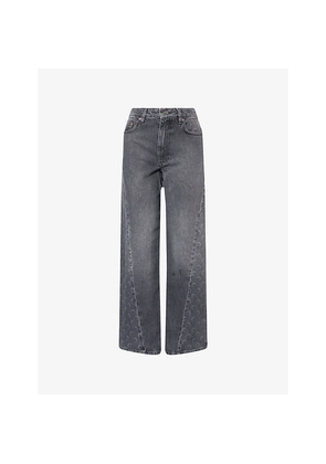 Womens Marine Serre Moon Laser Baggy Denim Jeans