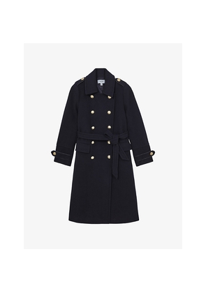 Womens Reiss Farley Double-Breasted Wool-Blend Coat