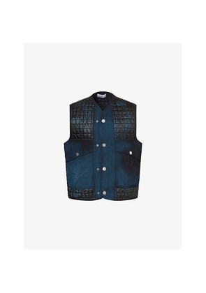 Mens Stone Island Quilted Relaxed-Fit Woven Vest