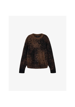 Mens Allsaints Storm Graphic-Print Stretch Wool-Blend Jumper