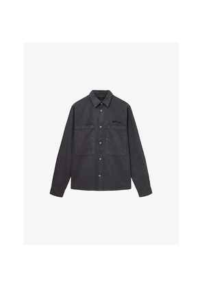 Mens Allsaints Rohdi Logo-Embroidered Long-Sleeve Woven Overshirt
