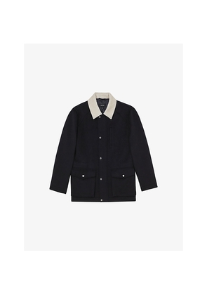 Mens Reiss Harrison Cord-Collar Wool-Blend Jacket