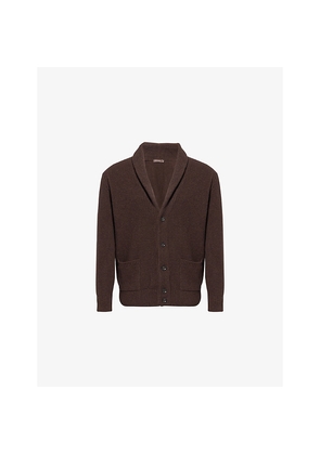 Mens Oscar Jacobson Roland Patch-Pocket Wool Blend Cardigan