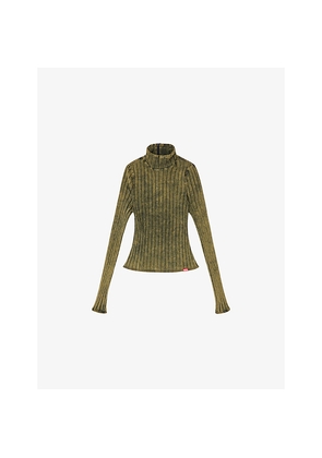 Womens Diesel T-Clawa High-Neck Stretch-Cotton Top