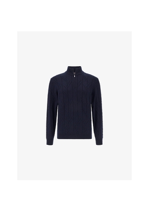 Mens Boggi Milano Cable Half-Zip Merino-Wool Jumper