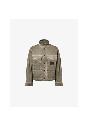 Mens Emporio Armani Blouson Faded-Wash Denim Jacket