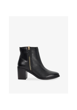 Womens Dune Purl Leather Heeled Ankle Boots