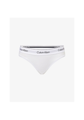 Womens Calvin Klein Icon Branded Cotton and Modal-Blend Bikini Briefs