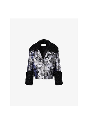 Womens Dries Van Noten Vondas Floral Jacquard Woven Jacket
