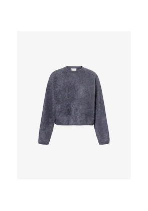 Womens Soft Goat Brushed Cropped Cashmere Jumper