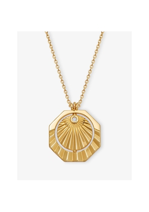Astley Clarke Celestial Sunrise 18ct Yellow Gold Vermeil and White Sapphire Spinner Pendant Necklace