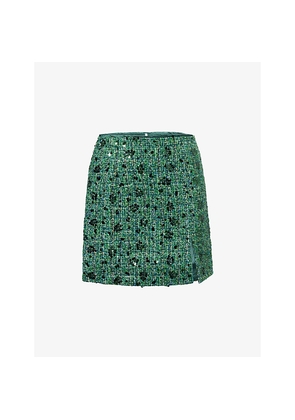 Womens Amy Lynn Tina Bouclé Woven Mini Skirt