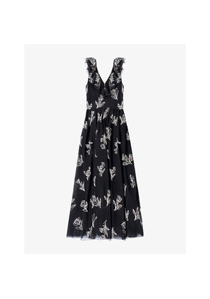 Womens Ro&Zo Tallulah Embroidered Tulle Maxi Dress