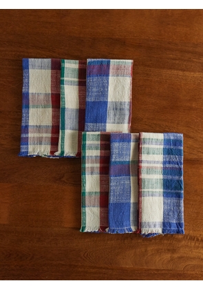 The Conran Shop - Marabar Set of Two Fringed Checked Cotton-Gauze Napkins - Men - Multi