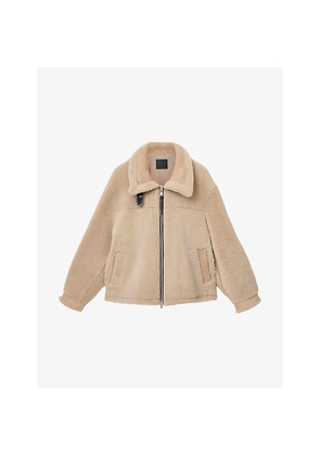 Mens Allsaints Vernon Regular-Fit Zip-Up Shearling Jacket