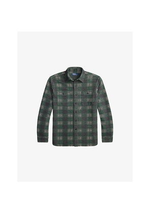 Mens Polo Ralph Lauren Checked Long-Sleeved Cotton Overshirt