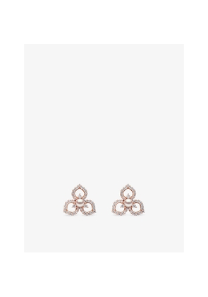 Yoko London Petal 18ct Rose Gold, 0.52ct Brilliant-Cut Diamond and Akoya-Pearl Stud Earrings
