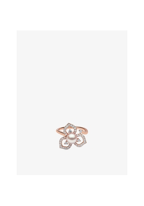 Yoko London Petal 18ct Rose Gold, 0.44ct Brilliant-Cut Diamond and Akoya-Pearl Ring