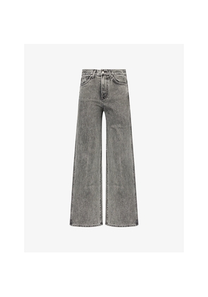 Womens Veronica Beard Taylor Wide-Leg Denim Jeans