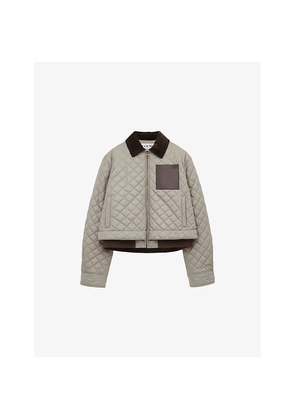 Womens Loewe Quilted Cropped Shell Jacket
