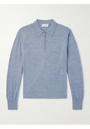 Officine Générale - Bene Merino Wool Half-Zip Polo Shirt - Men - Blue - XS