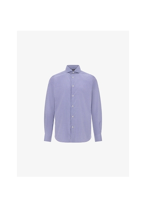 Mens Boggi Houndstooth Regular-Fit Cotton Shirt