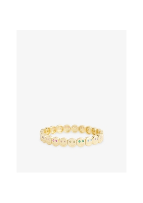 Womens Lisa Gozlan The Multi Gemstone Happy Face 18ct Yellow Gold-Plated Brass and Cubic Zirconia Bracelet