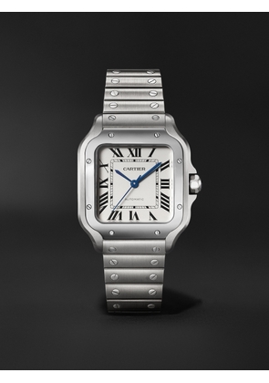 Cartier - Santos Automatic Medium 35.1mm Stainless Steel Interchangeable Leather Watch, Ref. No. CRWSSA0029 - Men - White