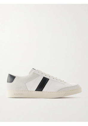 TOM FORD - Blake Suede-Trimmed Leather Sneakers - Men - White - EU 40