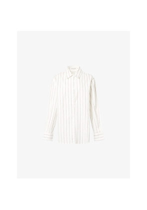 Womens The Frankie Shop Peri Striped Cotton-Blend Shirt