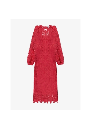 Womens Ro&Zo Kendall Open-Back Lace Maxi Dress