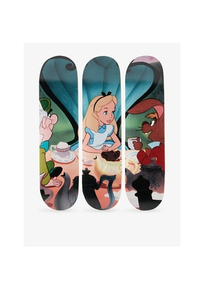 Mens The Skateroom x Disney x Harry Lambert Alice In Wonderland Tea Party Skateboard Triptych Set Of 3 Decks