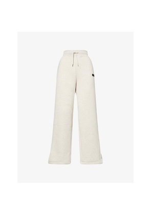 Womens We Are Tala Flocked-Logo Wide-Leg Cotton-Blend Jogging Bottoms