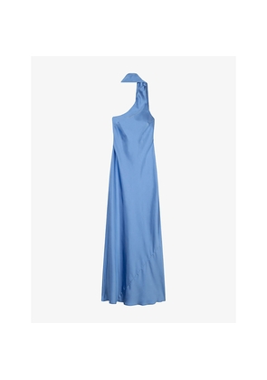 Womens Omnes Brioni One-Shoulder Satin Maxi Dress