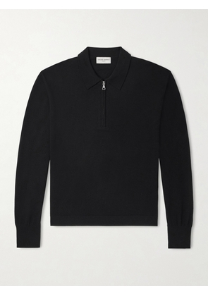 Officine Générale - Bene Merino Wool Half-Zip Polo Shirt - Men - Black - XS