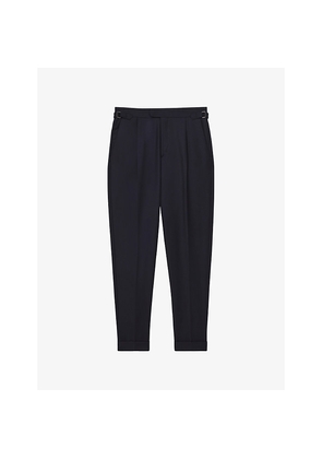 Mens Reiss Cantwell Tapered-Leg Stretch Cotton-Blend Trousers