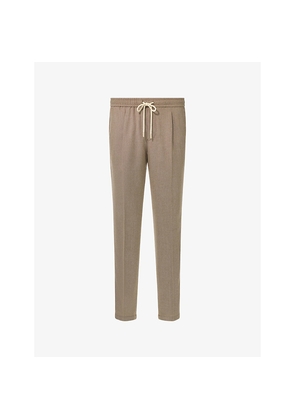 Mens Boggi Milano Elasticated-Waist Tapered-Leg Wool Trousers