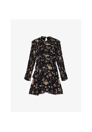 Womens Allsaints Portia Floral-Print Woven Mini Dress