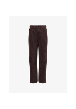 Womens Rag & Bone Shea Straight-Leg Denim Trousers