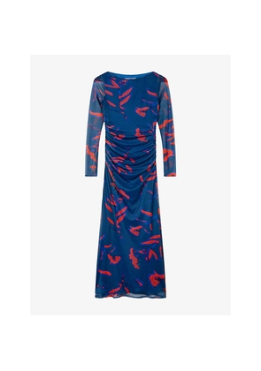 Womens Omnes Hollis Graphic-Print Stretch-Mesh Maxi Dress