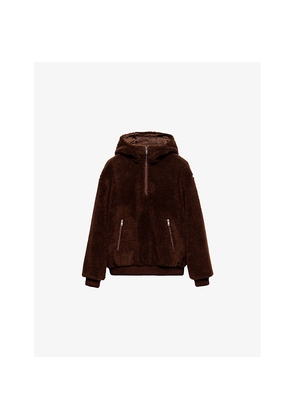 Mens Prada Hooded Borg Wool-Blend Jacket