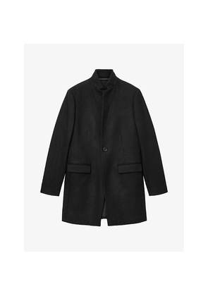 Mens Allsaints Haydon Lapel-Collar Wool-Blend Coat